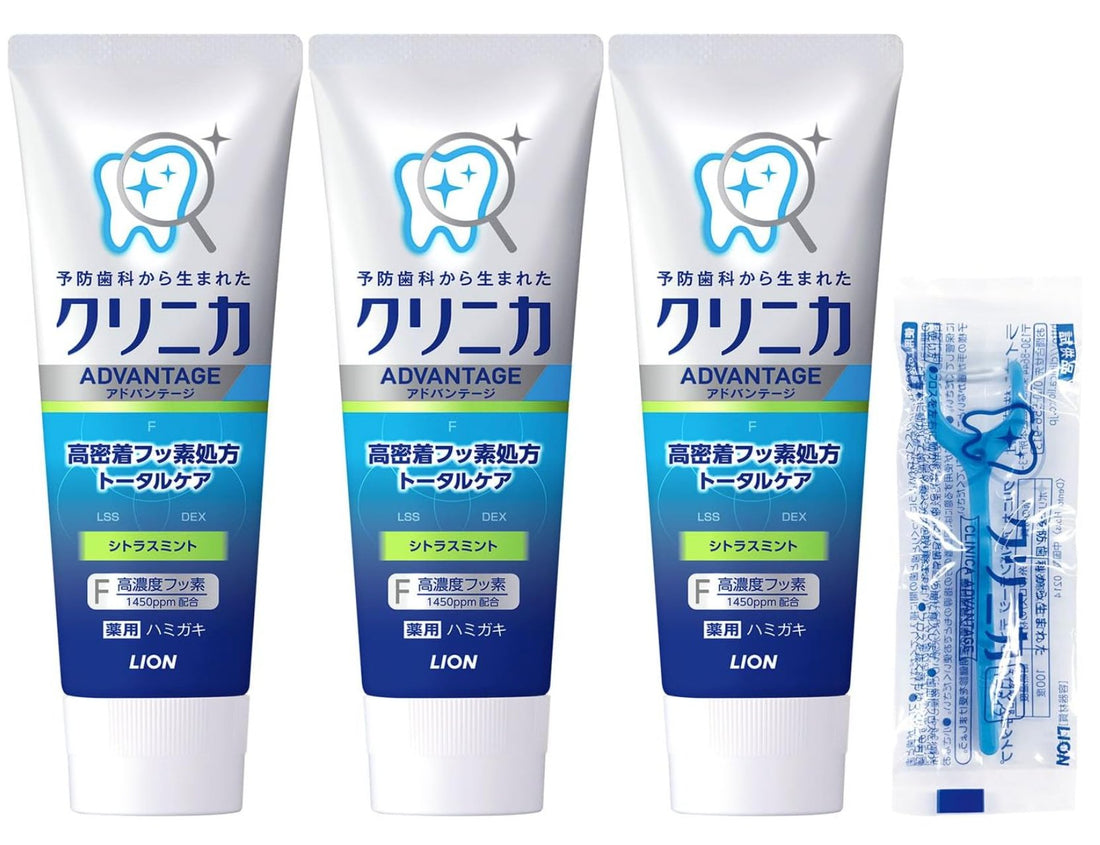 Clinica Advantage [Quasi-drug] Toothpaste Citrus Mint Toothpaste Fluorine 130g x 3 + With Floss - NihonMura