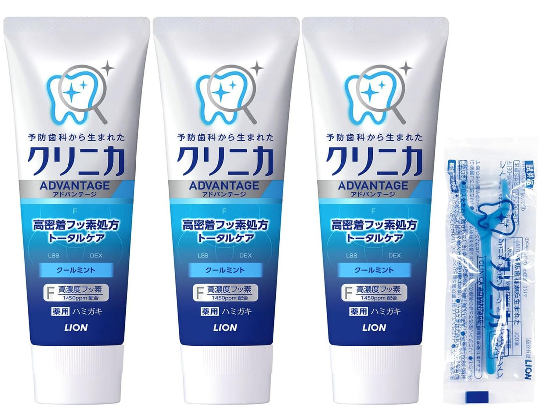 Clinica Advantage [Quasi-drug] Toothpaste Cool Mint Toothpaste Fluorine 130g x 3 pieces + floss included - NihonMura