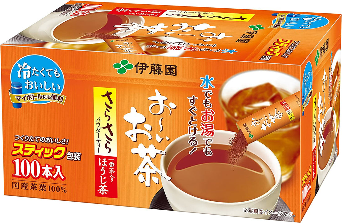 Ito En Instant Smooth Hojicha (Roasted Green Tea) with 100% Domestic Tea Leaves (Stick Type) 0.8g x 100P - NihonMura