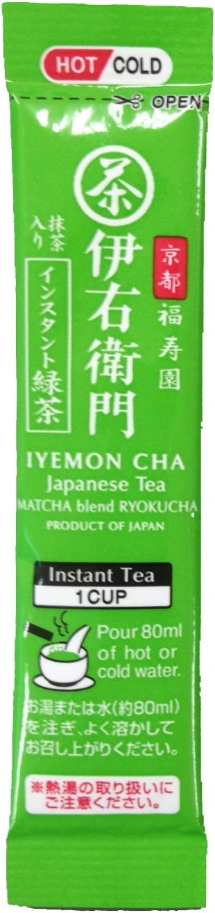 Iyemon Cha Japanese Tea Matcha Blend Ryokucha Instant Green Tea Sticks 120P - NihonMura