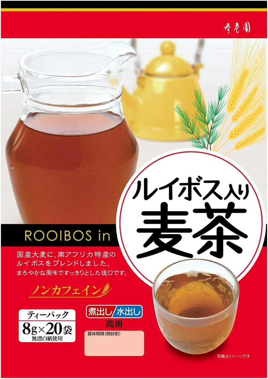 Juroen Barley Tea with Rooibos (Non-Caffeine) 8g x 20 Teabags x 5 Packs - NihonMura