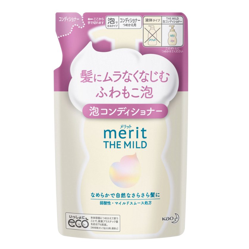 Kao Merit The Mild Foam Conditioner Refill 440ml - NihonMura