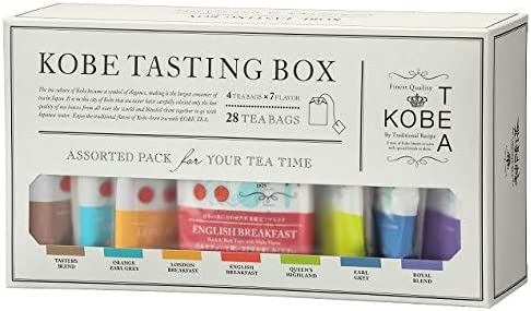 Kobe Tea 28 Cups of 7 Kinds of High-Class Tea Leaves (4P x 7 Kinds Each) Gift Set Raw Black Tea Series - NihonMura