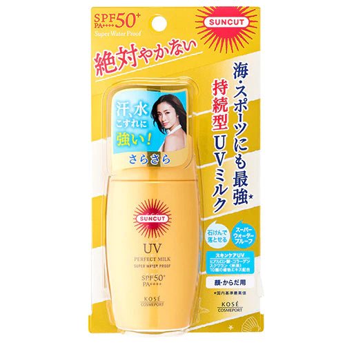 Kose Sunscreen Suncut Perfect UV Milk Super Waterproof SPF 50 + PA ++++ 60ml - NihonMura