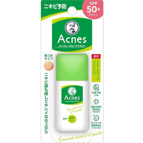 Mentholatum Acnes Anti Acne Medicinal UV Tint Milk Skin Color Type SPF50 + PA ++30g - NihonMura