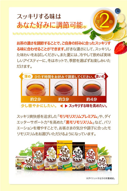 Morimori Slim Black Tea Flavor 30P by Herb Health Honpo - NihonMura