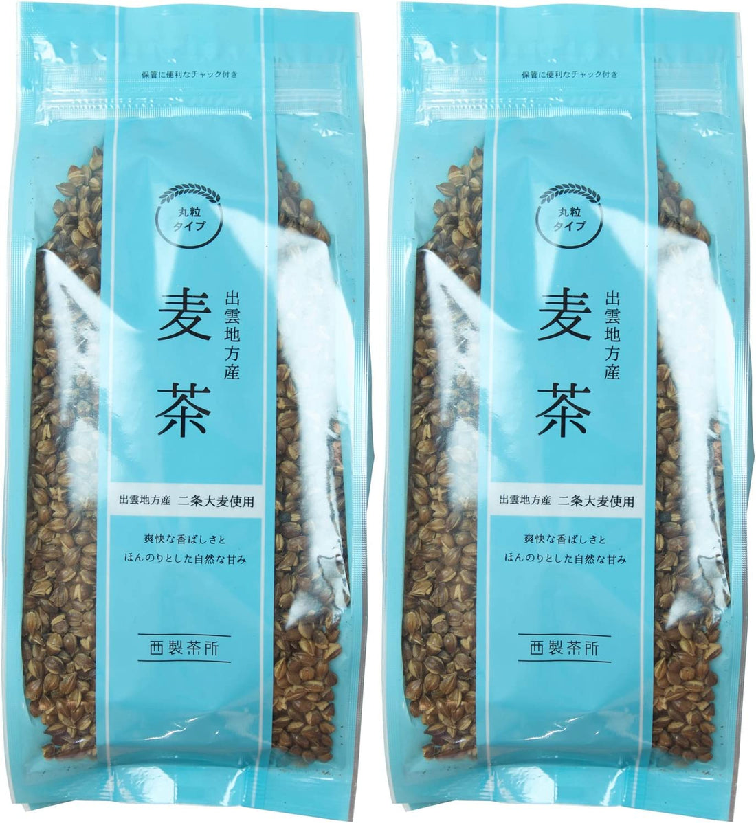 Nishi Tea Factory Round Grain Type Barley Tea from Izumo Region 400g x 2 Bags - NihonMura