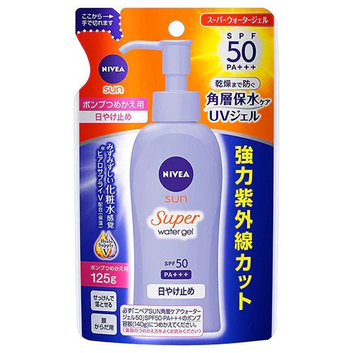 Nivea Sun Protect Super Water Gel Pump SPF 50/PA+++ 125ml - Refill - NihonMura