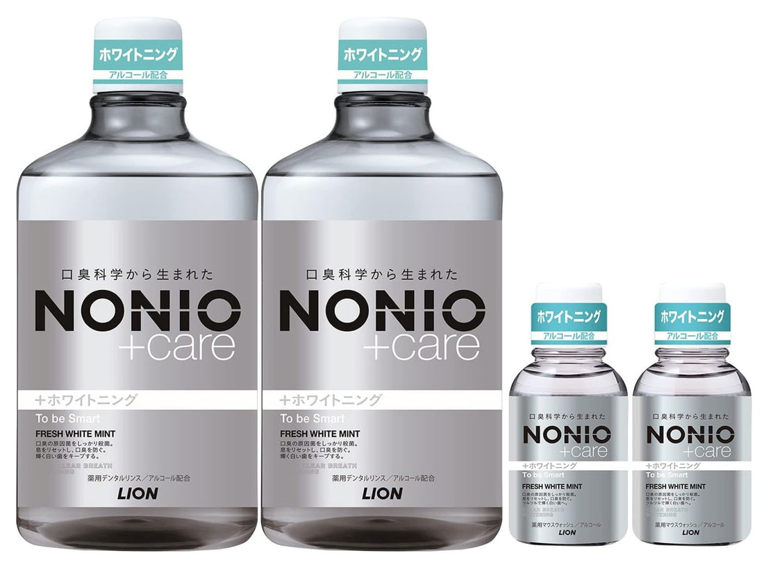NONIO Plus Whitening [Quasi-drug] Dental rinse, liquid toothpaste, sterilizes bad breath-causing bacteria (contains alcohol) 1,000ml x 2 + mini rinse 80ml x 2 - NihonMura