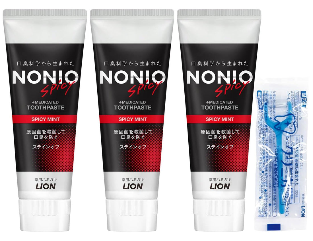 NONIO [Quasi-drug] Toothpaste Spicy Mint Toothpaste Fluorine 130g x 3 pieces + floss included - NihonMura