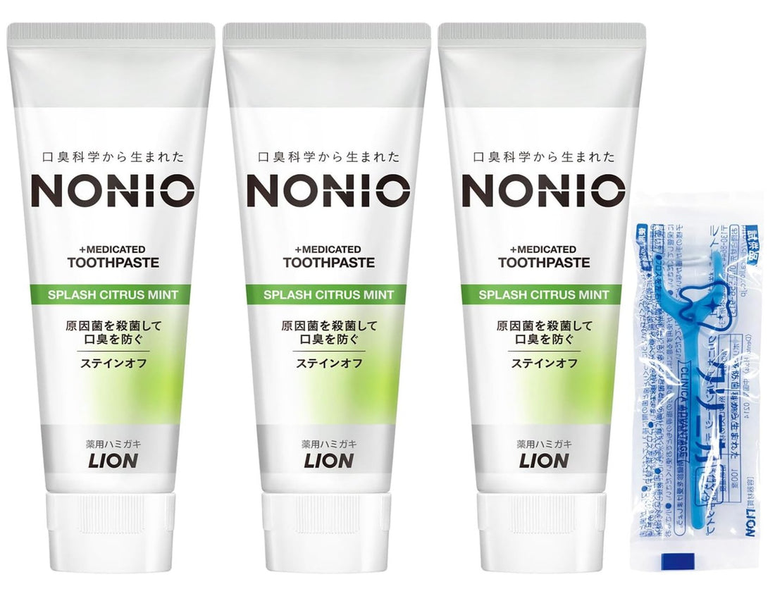 NONIO [Quasi-drug] Toothpaste Splash Citrus Mint Toothpaste Fluorine 130g x 3 + With Floss - NihonMura