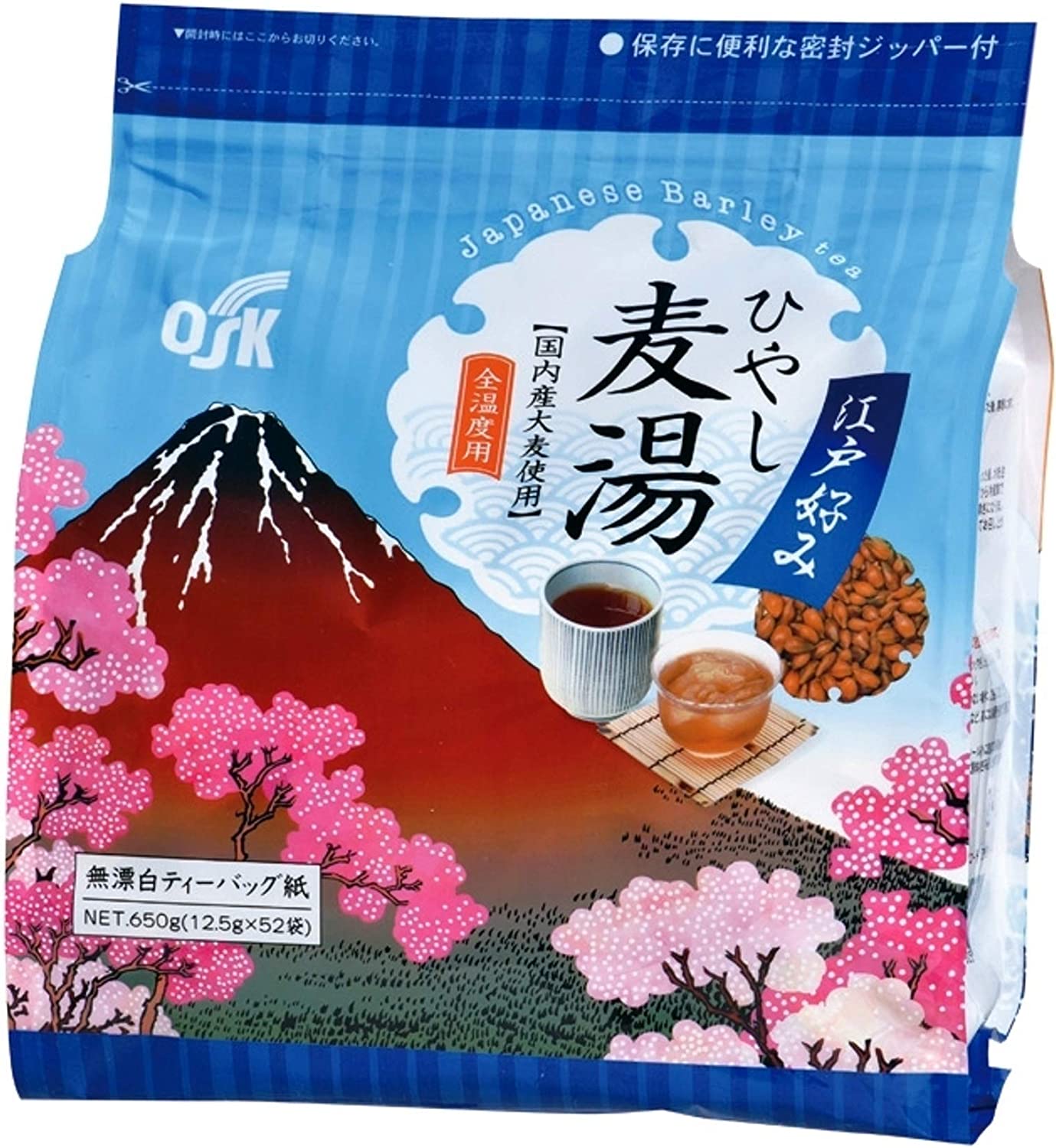 OSK Rojo Barley Tea Edo’s Favorite Hiyashi Barley Tea 12.5g × 52 Teabags - NihonMura