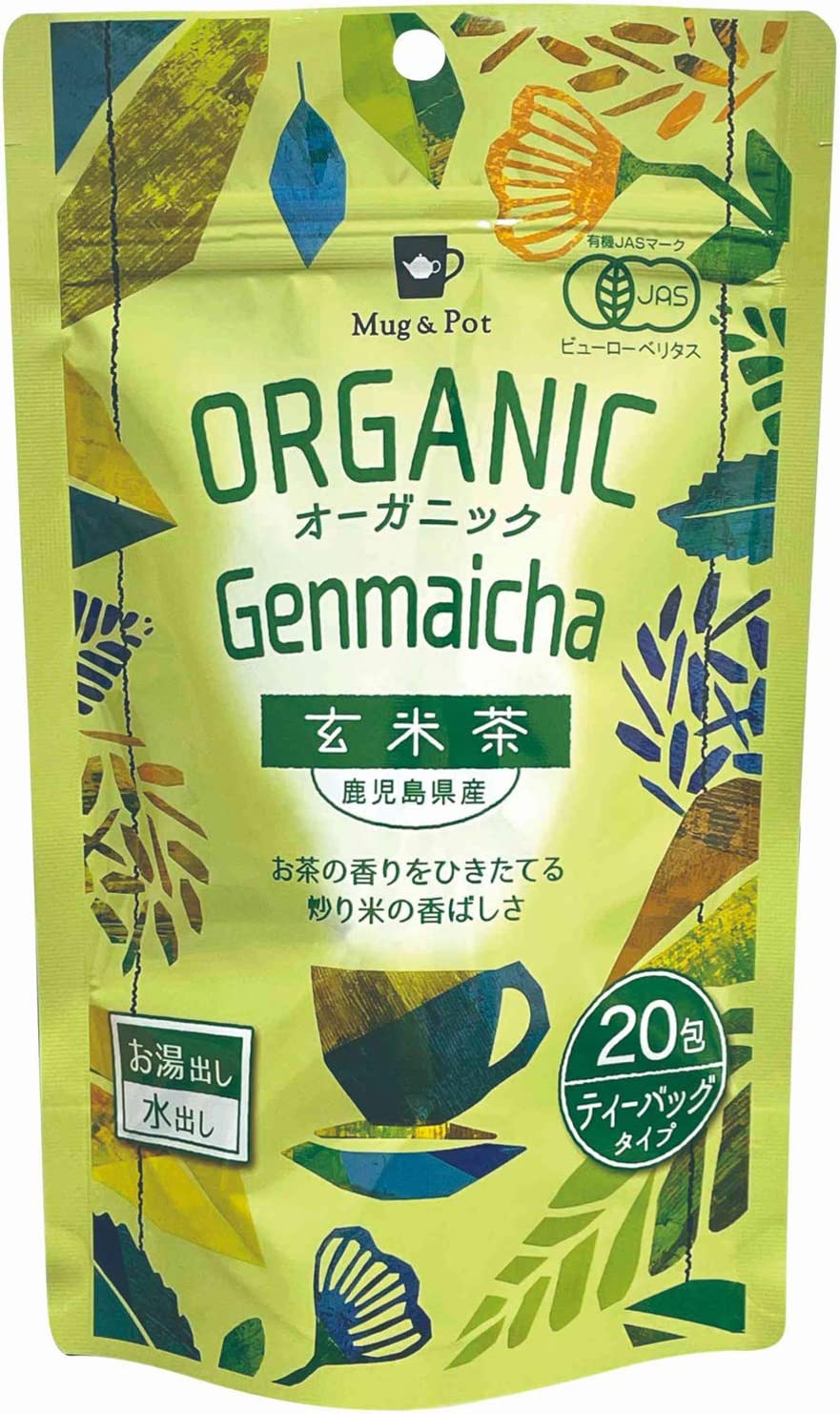 Tokyo Tea Trading Organic Brown Rice Tea (Genmaicha) 20p x 4 Packs by Mug&amp;Pot - NihonMura