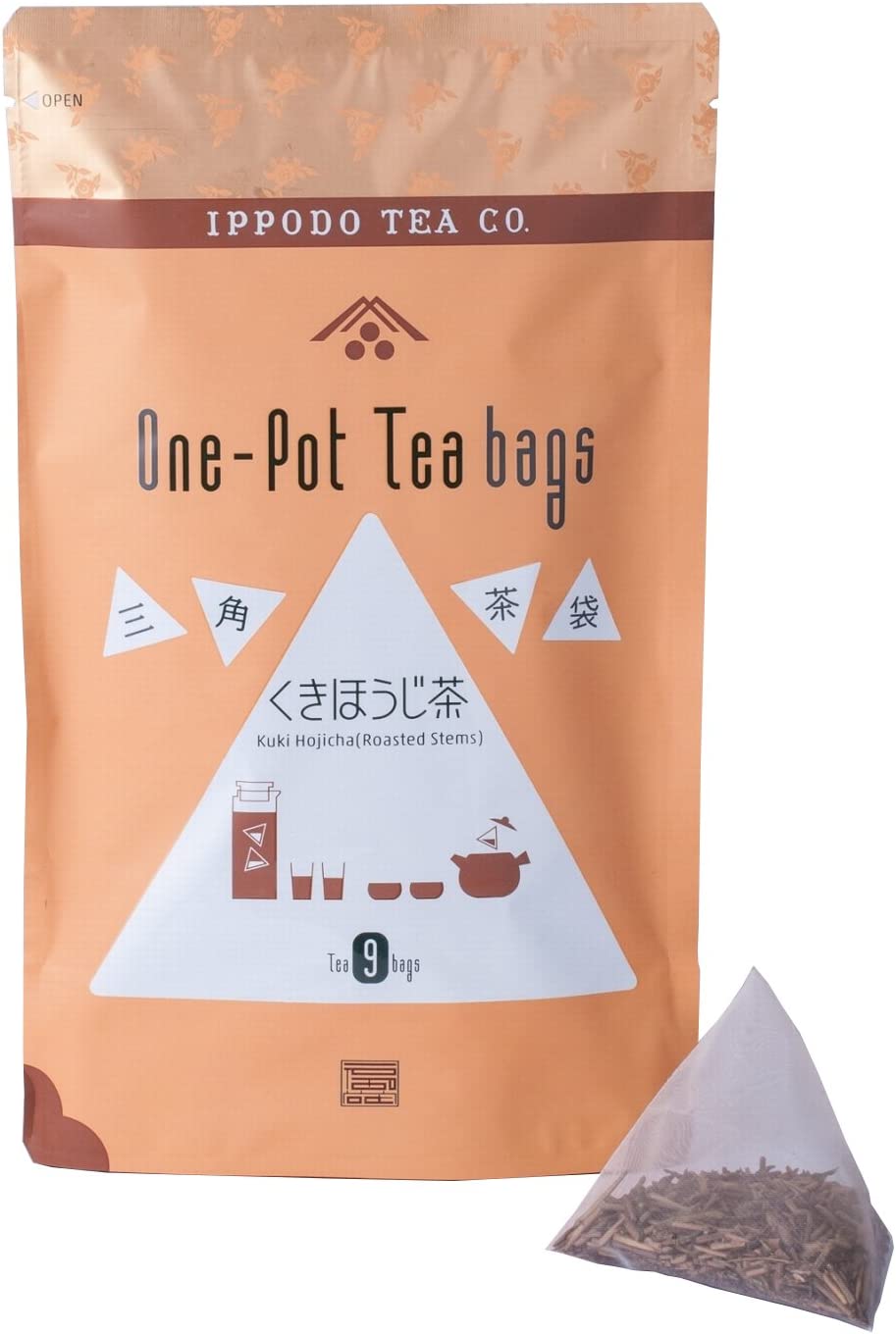 Triangular Tea Bag Kuki Hojicha 9 Teabags by Ippodo - NihonMura